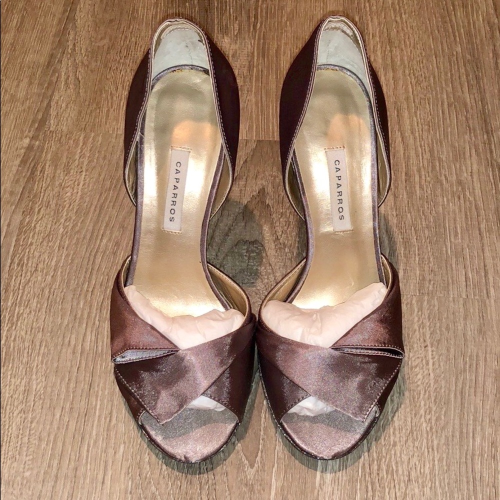 Caparros silver gray glitter evening sandal 6.5